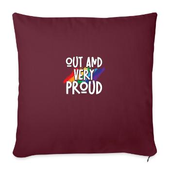 Out And Very Proud Gay Pride Ally LGBT Awareness - Housse de coussin décorative 45 x 45 cm - bordeaux - Devant