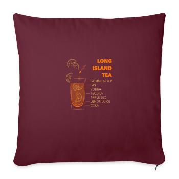 Long Iceland Ice Tea Cocktail Cadeau - Housse de coussin décorative 45 x 45 cm - bordeaux - Devant