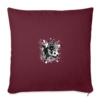 Berger allemand chien Football Sports - Housse de coussin décorative 45 x 45 cm - bordeaux - Devant