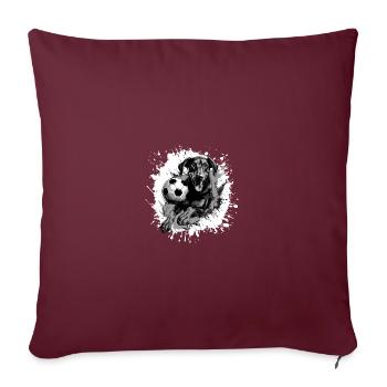 Doberman Chien Football Sports - Housse de coussin décorative 45 x 45 cm - bordeaux - Devant