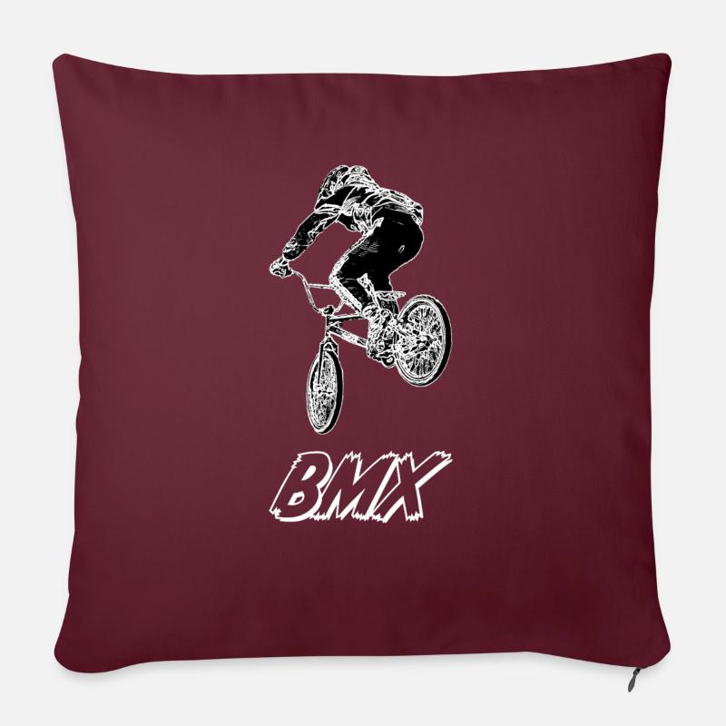 bmx race - Housse de coussin décorative 45 x 45 cm - bordeaux