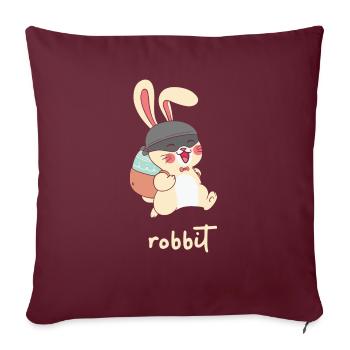 Robbit Rabbit Jeux de mots amusants sur les animaux - Housse de coussin décorative 45 x 45 cm - bordeaux - Devant
