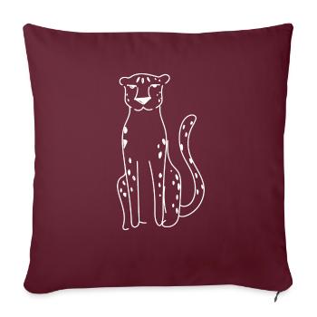Joli guépard, chat sauvage, aventure dans la - Housse de coussin décorative 45 x 45 cm - bordeaux - Devant