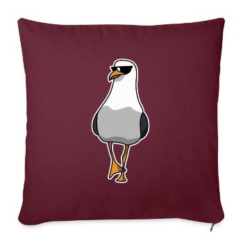 Une mouette cool va au nord de l'Allemagne - Housse de coussin décorative 45 x 45 cm - bordeaux - Devant