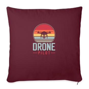 Pilote de drone Pilote de drone Pilote de drone - Housse de coussin décorative 45 x 45 cm - bordeaux - Devant