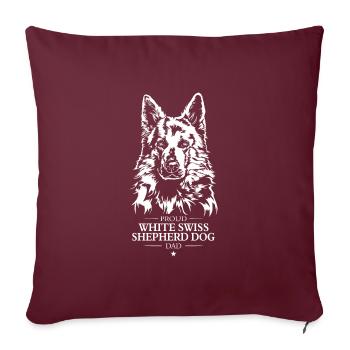 White Swiss Shepherd Dog Dad Schäferhund Wilsigns - Sofakissenbezug 45 x 45 cm - Burgunderrot - Vorne