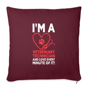 Je suis un technicien vétérinaire Vet Tech - Housse de coussin décorative 45 x 45 cm - bordeaux - Devant