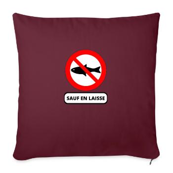 poisson interdit - Housse de coussin décorative 45 x 45 cm - bordeaux - Devant