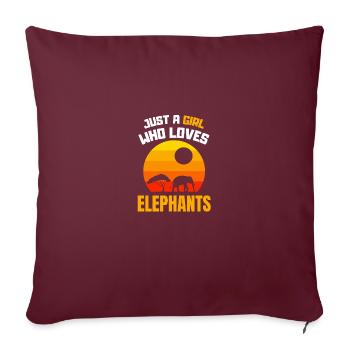 Afrika Tier Mädchen Retro Geschenk Zoo Elefant - Sofakissenbezug 45 x 45 cm - Burgunderrot - Vorne