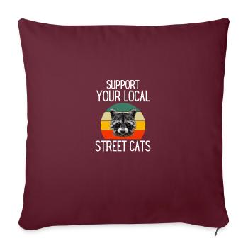 Raton laveur de raton laveur de panda de poubelle de cadeau drôle d'animal de forêt - Housse de coussin décorative 45 x 45 cm - bordeaux - Devant