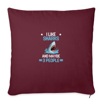 Ocean Animal Predator Sea Animal Gift Shark - Housse de coussin décorative 45 x 45 cm - bordeaux - Devant