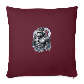 Muscle Gorilla bat la motivation de la salle de sport - Housse de coussin décorative 45 x 45 cm - bordeaux - Devant