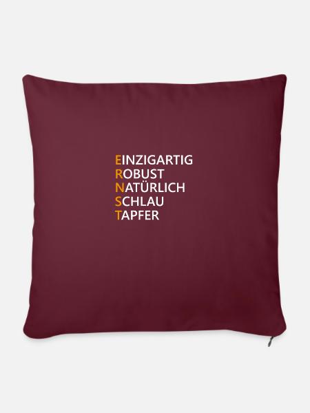 Ernst Name Geschenk - Sofakissenbezug 45 x 45 cm - Burgunderrot