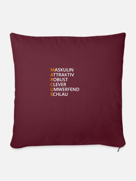 Marcus Name Geschenk - Sofakissenbezug 45 x 45 cm - Burgunderrot