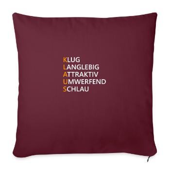 Klaus Name Geschenk - Sofakissenbezug 45 x 45 cm - Burgunderrot - Vorne