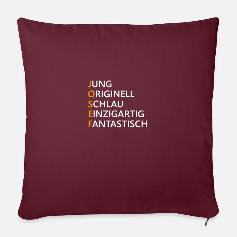 Josef Name Geschenk - Sofakissenbezug 45 x 45 cm - Burgunderrot