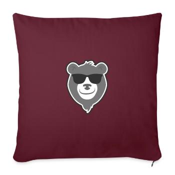 Hubärt l’ours - Ours Cool avec des lunettes de soleil - Housse de coussin décorative 45 x 45 cm - bordeaux - Devant