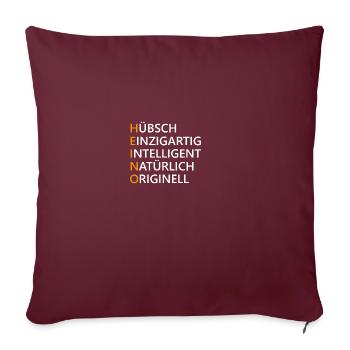 Heino Name Geschenk - Sofakissenbezug 45 x 45 cm - Burgunderrot - Vorne