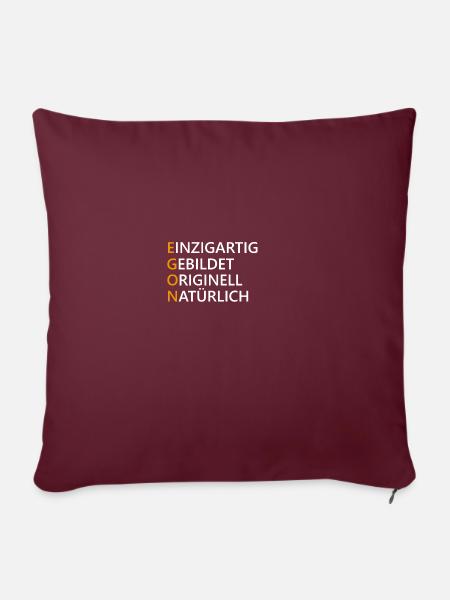 Egon Name Geschenk - Sofakissenbezug 45 x 45 cm - Burgunderrot