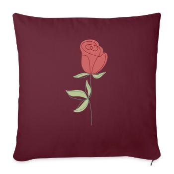 Fleur - Housse de coussin décorative 45 x 45 cm - bordeaux - Devant