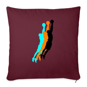 Silhouette de basketteur 3 - Housse de coussin décorative 45 x 45 cm - bordeaux - Devant