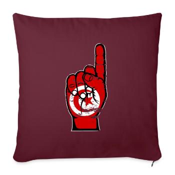 Drapeau tunisien numéro 1 utilisé - Housse de coussin décorative 45 x 45 cm - bordeaux - Devant