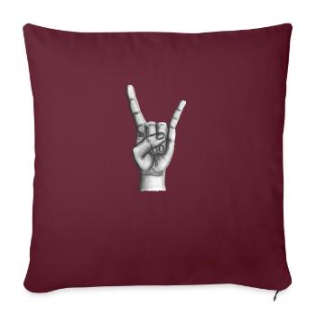 Metalhand Main de métal lourd - Housse de coussin décorative 45 x 45 cm - bordeaux - Devant