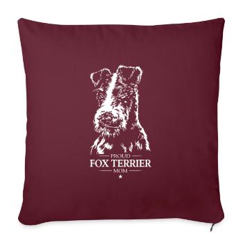 Fox Terrier Maman Chien Chien Fox Terrier Wilsigns - Housse de coussin décorative 45 x 45 cm - bordeaux - Devant