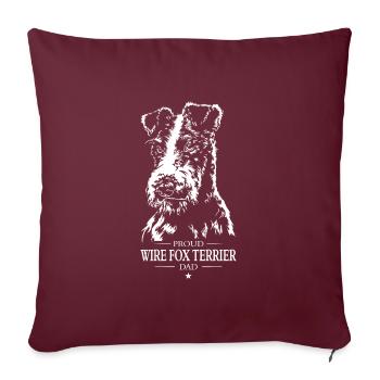 Fil Fox Terrier Papa Chiens Fox Terrier Wilsigns - Housse de coussin décorative 45 x 45 cm - bordeaux - Devant