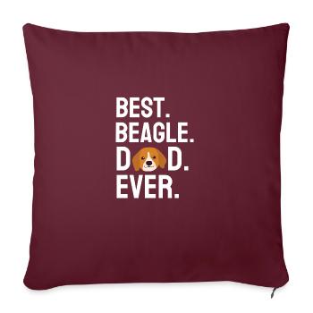 Meilleur cadeau de fête des pères Beagle Dad Dogs Beagle - Housse de coussin décorative 45 x 45 cm - bordeaux - Devant