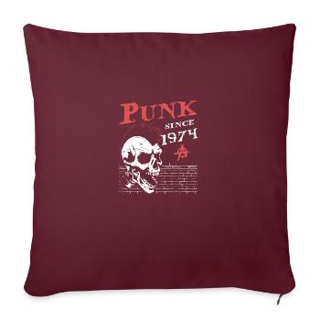 Punk depuis 1974, Punks Not Dead, 50 ans et - Housse de coussin décorative 45 x 45 cm - bordeaux - Devant
