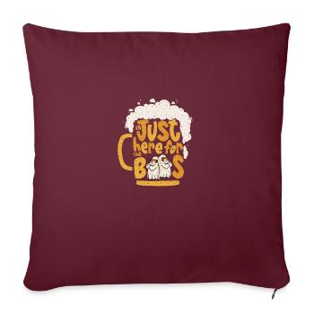 Je suis juste ici pour les huées Drôle Halloween Fantôme - Housse de coussin décorative 45 x 45 cm - bordeaux - Devant