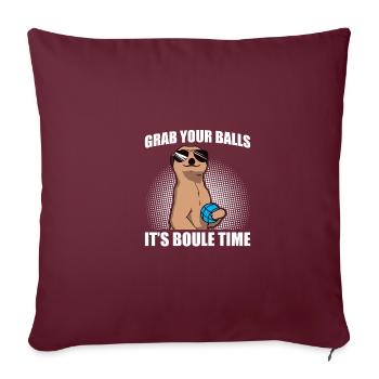 Grab your balls Bocce Boule Boulespieler - Sofakissenbezug 45 x 45 cm - Burgunderrot - Vorne