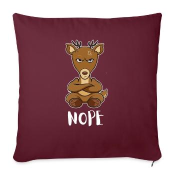 Nope Drôle de cerf paresseux - Housse de coussin décorative 45 x 45 cm - bordeaux - Devant
