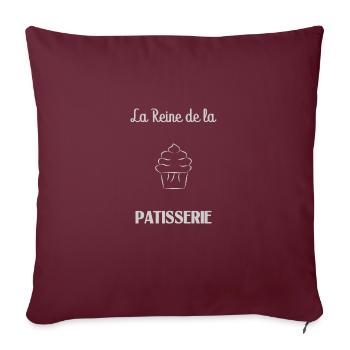 GOURMANDE. PATISSERIE. HUMOUR. CUPCAKE. GATEAU - Housse de coussin décorative 45 x 45 cm - bordeaux - Devant