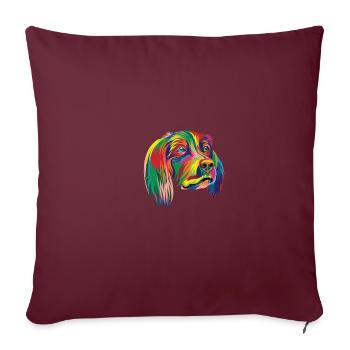 Rainbow Dog - Design Premium - Housse de coussin décorative 45 x 45 cm - bordeaux - Devant