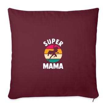Maman Super-héroïne Maman - Housse de coussin décorative 45 x 45 cm - bordeaux - Devant