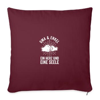 Grand-mère Petit-fils Mamie - Housse de coussin décorative 45 x 45 cm - bordeaux - Devant