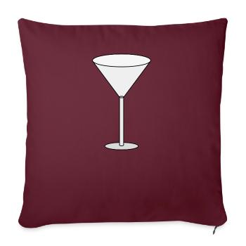 verre à cocktail - Housse de coussin décorative 45 x 45 cm - bordeaux - Devant