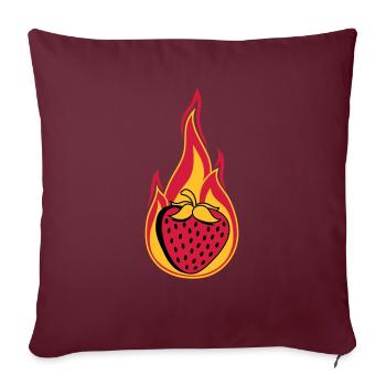 feu feu brûlure chaud chaud fraise fruité l - Housse de coussin décorative 45 x 45 cm - bordeaux - Devant