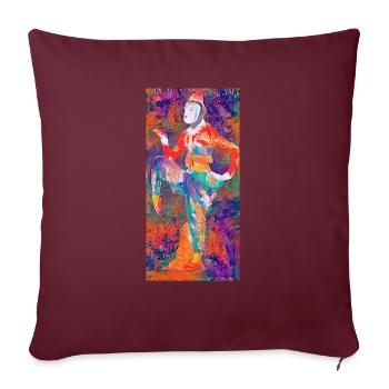 AsiatiqueFigure - Housse de coussin décorative 45 x 45 cm - bordeaux - Devant