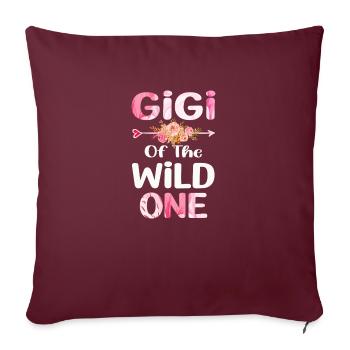 Gigi de The Wild One Fête des mères Maman Grand-mère - Housse de coussin décorative 45 x 45 cm - bordeaux - Devant