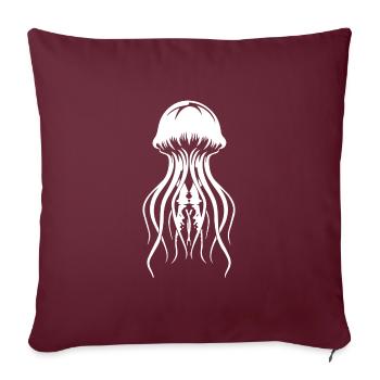 Cadeau méduse - Housse de coussin décorative 45 x 45 cm - bordeaux - Devant