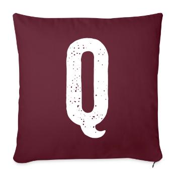 Lettre Q - Housse de coussin décorative 45 x 45 cm - bordeaux - Devant