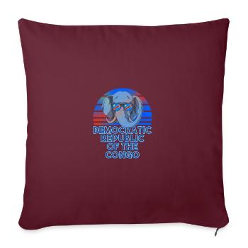République démocratique du Congo - Housse de coussin décorative 45 x 45 cm - bordeaux - Devant