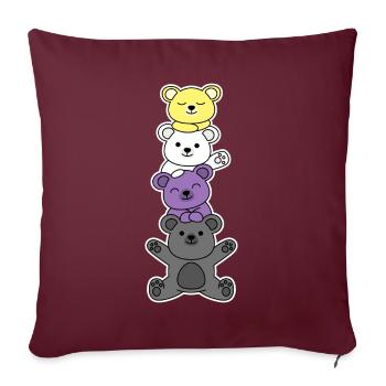 Nichtbinäres Fahnenbärendesign für stolze Enbys - Sofakissenbezug 45 x 45 cm - Burgunderrot - Vorne