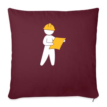 Un ingénieur sur un chantier de construction - Housse de coussin décorative 45 x 45 cm - bordeaux - Devant