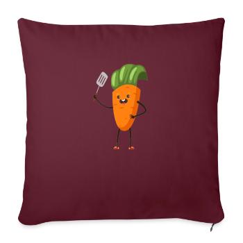 carotte - Housse de coussin décorative 45 x 45 cm - bordeaux - Devant