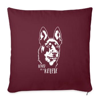Kelpie australien aimé par un chien Kelpie Wilsigns - Housse de coussin décorative 45 x 45 cm - bordeaux - Devant