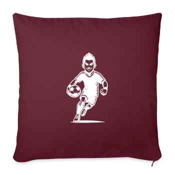 Dynamischer Fussballspieler mit Ball - Sofakissenbezug 45 x 45 cm - Burgunderrot - Vorne